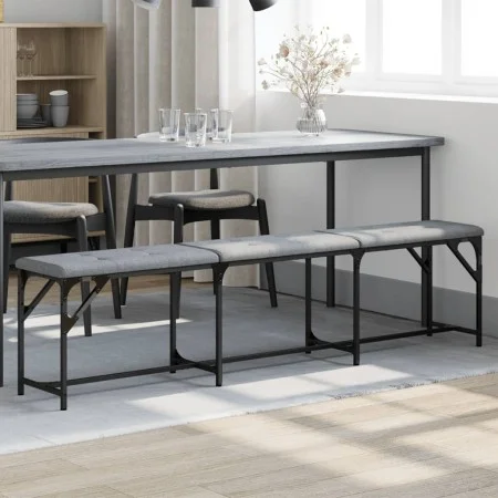 Banco de comedor acero y tela gris claro 186x32x45 cm de , Bancos de comedor y cocina - Ref: Foro24-835224, Precio: 79,91 €, ...