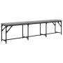 Esstischbank aus Stahl und hellgrauem Stoff 186x32x45 cm von , Ess- und Küchenbänke - Ref: Foro24-835224, Preis: 80,89 €, Rab...