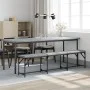 Banco de comedor acero y tela gris claro 186x32x45 cm de , Bancos de comedor y cocina - Ref: Foro24-835224, Precio: 79,91 €, ...