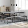 Esstischbank aus Stahl und hellgrauem Stoff 186x32x45 cm von , Ess- und Küchenbänke - Ref: Foro24-835224, Preis: 80,89 €, Rab...