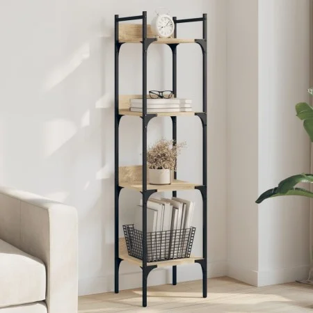 Librería de 4 estantes madera roble Sonoma 35x30x138,5 cm de , Librerías y estanterías - Ref: Foro24-838849, Precio: 43,54 €,...