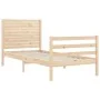 Single bed frame with solid wood headboard by , Beds and slatted bases - Ref: Foro24-3194986, Price: 100,44 €, Discount: %