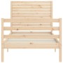 Single bed frame with solid wood headboard by , Beds and slatted bases - Ref: Foro24-3194986, Price: 101,82 €, Discount: %