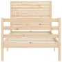 Single bed frame with solid wood headboard by , Beds and slatted bases - Ref: Foro24-3194986, Price: 100,44 €, Discount: %