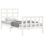 Single bed frame with white solid wood headboard by , Beds and slatted bases - Ref: Foro24-3192062, Price: 107,16 €, Discount: %