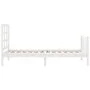 Single bed frame with white solid wood headboard by , Beds and slatted bases - Ref: Foro24-3192062, Price: 107,16 €, Discount: %