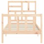 Bed frame with solid wood headboard 100x200 cm by , Beds and slatted bases - Ref: Foro24-3193066, Price: 114,18 €, Discount: %
