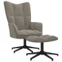 Relaxsessel mit hellgrauem Samthocker von , Sessel - Ref: Foro24-328106, Preis: 166,17 €, Rabatt: %
