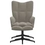 Sillón de relax con taburete de terciopelo gris claro de , Sillones - Ref: Foro24-328106, Precio: 166,17 €, Descuento: %