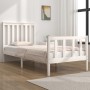 Estructura de cama madera maciza de pino blanco 75x190 cm de , Camas y somieres - Ref: Foro24-3103869, Precio: 112,26 €, Desc...