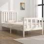 Massives Bettgestell aus weißem Kiefernholz, 75 x 190 cm von , Betten und Lattenroste - Ref: Foro24-3103869, Preis: 110,72 €,...
