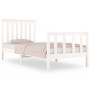 Estructura de cama madera maciza de pino blanco 75x190 cm de , Camas y somieres - Ref: Foro24-3103869, Precio: 112,26 €, Desc...