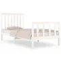 Massives Bettgestell aus weißem Kiefernholz, 75 x 190 cm von , Betten und Lattenroste - Ref: Foro24-3103869, Preis: 110,72 €,...