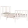 Massives Bettgestell aus weißem Kiefernholz, 75 x 190 cm von , Betten und Lattenroste - Ref: Foro24-3103869, Preis: 110,72 €,...