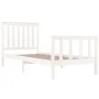 Massives Bettgestell aus weißem Kiefernholz, 75 x 190 cm von , Betten und Lattenroste - Ref: Foro24-3103869, Preis: 110,72 €,...