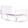Estructura de cama madera maciza de pino blanco 75x190 cm de , Camas y somieres - Ref: Foro24-3103869, Precio: 112,26 €, Desc...