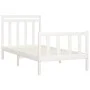 Massives Bettgestell aus weißem Kiefernholz, 100 x 200 cm von , Betten und Lattenroste - Ref: Foro24-3107019, Preis: 131,37 €...