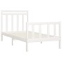 Massives Bettgestell aus weißem Kiefernholz, 100 x 200 cm von , Betten und Lattenroste - Ref: Foro24-3107019, Preis: 133,44 €...