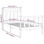 Massives Bettgestell aus weißem Kiefernholz, 100 x 200 cm von , Betten und Lattenroste - Ref: Foro24-3107019, Preis: 131,37 €...