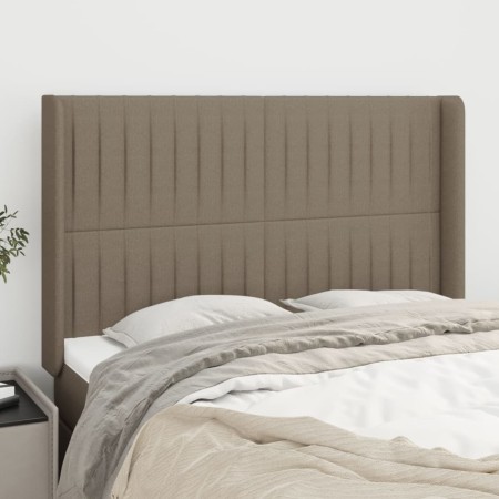 Headboard with ears in taupe gray fabric 147x16x118/128 cm by , Headboards and footboards - Ref: Foro24-3119820, Price: 124,6...