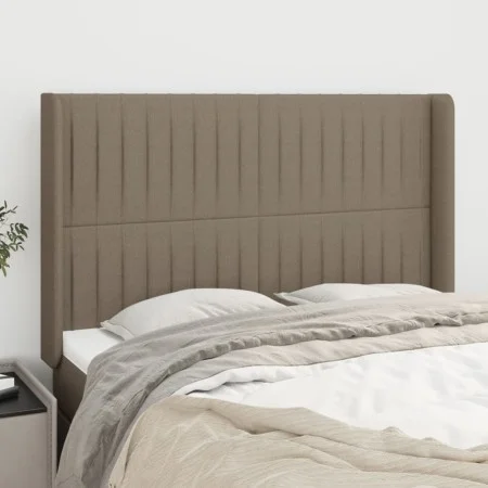 Headboard with ears in taupe gray fabric 147x16x118/128 cm by , Headboards and footboards - Ref: Foro24-3119820, Price: 120,0...