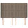 Headboard with ears in taupe gray fabric 147x16x118/128 cm by , Headboards and footboards - Ref: Foro24-3119820, Price: 124,6...