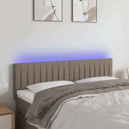 Headboard with LED in taupe gray fabric 144x5x78/88 cm by , Headboards and footboards - Ref: Foro24-3121852, Price: 61,90 €, ...