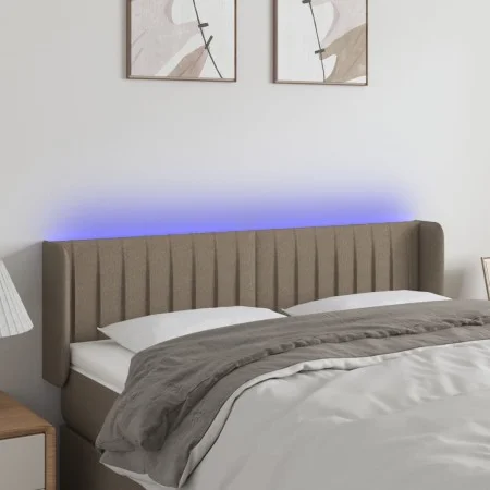 Headboard with LED in taupe gray fabric 147x16x78/88 cm by , Headboards and footboards - Ref: Foro24-3123476, Price: 73,81 €,...