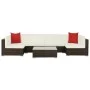 7-teiliges Gartenmöbel-Set und braune synthetische Rattankissen von vidaXL, Gartensets - Ref: Foro24-44600, Preis: 568,55 €, ...