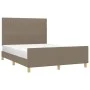 Bed frame with headboard in taupe gray fabric 140x200 cm by , Beds and slatted bases - Ref: Foro24-3125223, Price: 216,37 €, ...