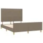 Bed frame with headboard in taupe gray fabric 140x200 cm by , Beds and slatted bases - Ref: Foro24-3125223, Price: 216,37 €, ...