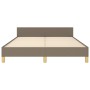 Bed frame with headboard in taupe gray fabric 140x200 cm by , Beds and slatted bases - Ref: Foro24-3125223, Price: 219,54 €, ...