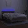 Box spring bed with LED mattress taupe gray fabric 140x200 cm by , Beds and slatted bases - Ref: Foro24-3133881, Price: 435,9...