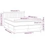 Box spring bed with LED mattress taupe gray fabric 140x200 cm by , Beds and slatted bases - Ref: Foro24-3133881, Price: 435,9...