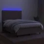 Box spring bed with mattress and LED lights taupe gray fabric 140x200 cm by , Beds and slatted bases - Ref: Foro24-3135041, P...