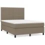 Box spring bed with taupe gray fabric mattress 140x200 cm by , Beds and slatted bases - Ref: Foro24-3141941, Price: 528,00 €,...