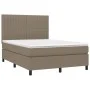 Box spring bed with taupe gray fabric mattress 140x200 cm by , Beds and slatted bases - Ref: Foro24-3141941, Price: 528,00 €,...