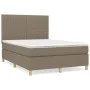 Box spring bed with taupe gray fabric mattress 140x190 cm by , Beds and slatted bases - Ref: Foro24-3142493, Price: 508,28 €,...