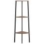 3-stöckiges Eckregal dunkelbraun schwarz 45,5x31,5x120 cm von , Bücherregale und Regale - Ref: Foro24-336389, Preis: 53,62 €,...