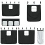 Black and white polyester curtains for high beds by , Accessories for beds and slatted bases - Ref: Foro24-835913, Price: 28,...