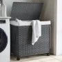 Gray rattan laundry basket with wheels 60x35x60.5 cm by , Laundry baskets - Ref: Foro24-372041, Price: 73,28 €, Discount: %