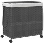 Grauer Rattan-Wäschekorb mit Rädern 60x35x60,5 cm von , Wäschekörbe - Ref: Foro24-372041, Preis: 71,77 €, Rabatt: %
