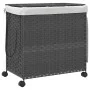 Gray rattan laundry basket with wheels 60x35x60.5 cm by , Laundry baskets - Ref: Foro24-372041, Price: 73,28 €, Discount: %