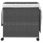 Gray rattan laundry basket with wheels 60x35x60.5 cm by , Laundry baskets - Ref: Foro24-372041, Price: 73,28 €, Discount: %