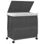 Gray rattan laundry basket with wheels 60x35x60.5 cm by , Laundry baskets - Ref: Foro24-372041, Price: 73,28 €, Discount: %