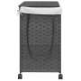 Grauer Rattan-Wäschekorb mit Rädern 60x35x60,5 cm von , Wäschekörbe - Ref: Foro24-372041, Preis: 71,77 €, Rabatt: %