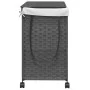 Gray rattan laundry basket with wheels 60x35x60.5 cm by , Laundry baskets - Ref: Foro24-372041, Price: 73,28 €, Discount: %