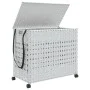 Schmutzwäschekorb mit Rädern Rattan weiß 66x35x60 cm von , Wäschekörbe - Ref: Foro24-372048, Preis: 82,26 €, Rabatt: %