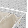 Schmutzwäschekorb mit Rädern Rattan weiß 66x35x60 cm von , Wäschekörbe - Ref: Foro24-372048, Preis: 82,53 €, Rabatt: %