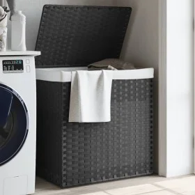 Laundry basket 2 sections synthetic rattan gray 53x35x57cm by , Laundry baskets - Ref: Foro24-372036, Price: 66,47 €, Discoun...